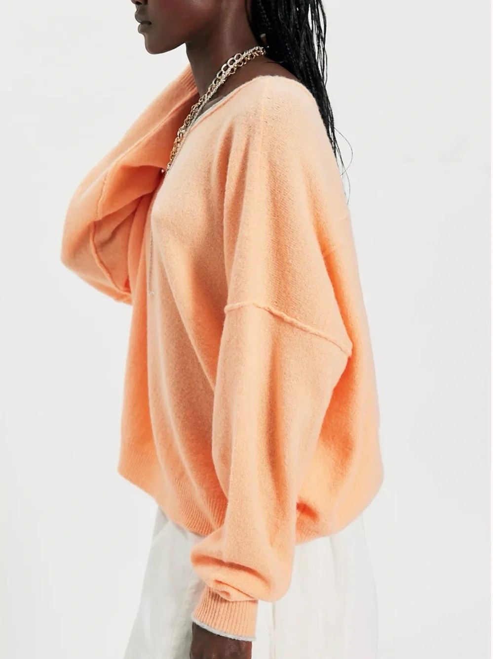 NWT Free People See Me SoftSpun Pullover Women's Size Small in Spring Melon